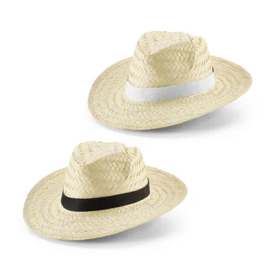 Edward Poli – Chapeau de paille naturelle avec bande en polyester