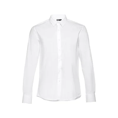THC Paris WH – Chemise en popeline à manches longues pour hommes.Couleur blanche