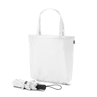 Skylar – Parapluie 2 en 1 avec sac shopping en polyester recyclé inclus