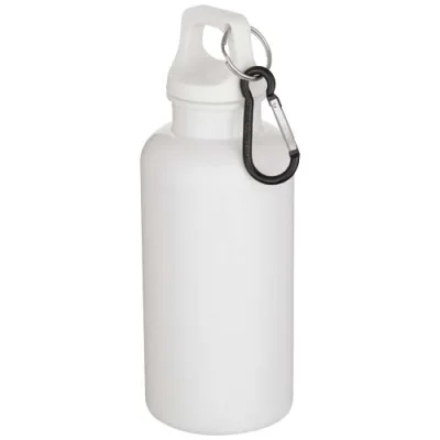 Bouteille d’eau Oregon de 400 ml en plastique recyclé uni certifié RCS avec mousqueton