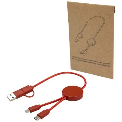 Câble 5 en 1 Citala en plastique recyclé de 30 cm pour la synchronisation des données et la charge rapide de 27 W