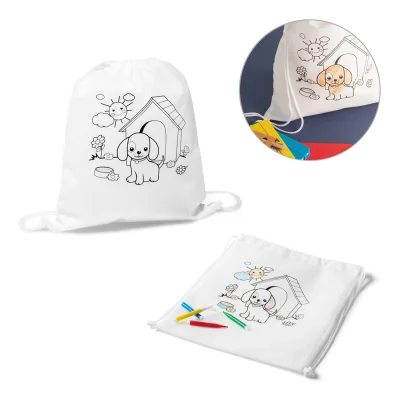 Draws – Sac à cordon pour enfant pour le coloriage (80 g/m²)