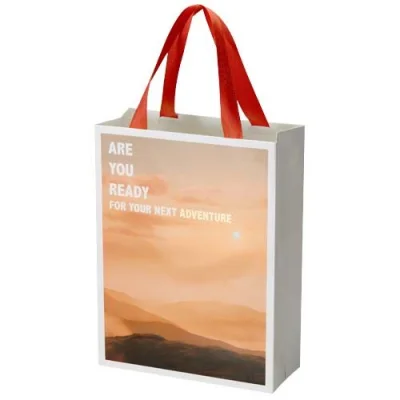 Sac en papier Smartfold 210 g/m² avec anses en ruban et pelliculage mat - 24 x 10 x 32 cm