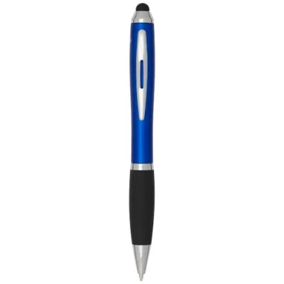 Stylo bille à stylet en plastique recyclé RCS avec corps coloré et grip noir (encre noire) Nash