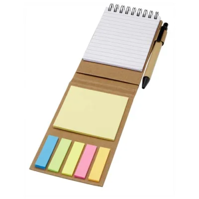 Bloc-notes autocollant avec stylo bille Flipper (encre noire)