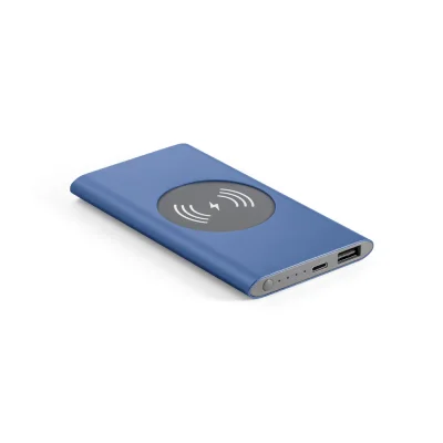 Cassini – Power bank 4 000 mAh avec chargeur sans fil 5W en aluminium recyclé (100 % rAL)
