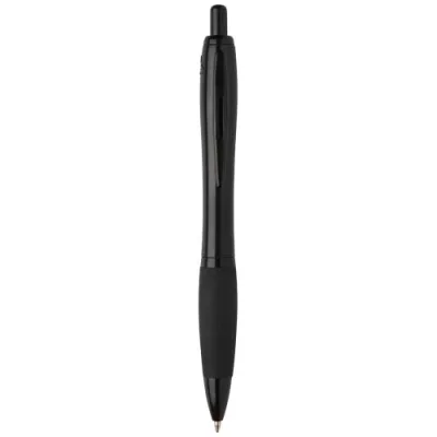 Stylo bille Nash en plastique recyclé avec garnitures noires (encre noire)