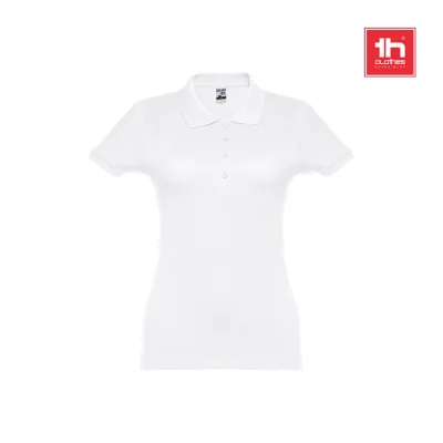 THC Eve WH – Polo manches courtes ceinturé pour femme en coton cardé