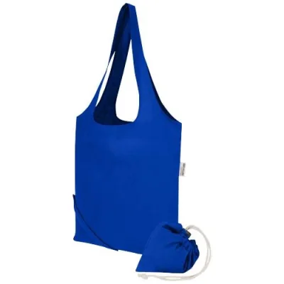 Sac fourre-tout pliable en coton recyclé GRS « Madras Blend » 140 g/m², 7 L