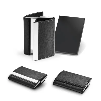Lone – Double porte-cartes en métal et PU