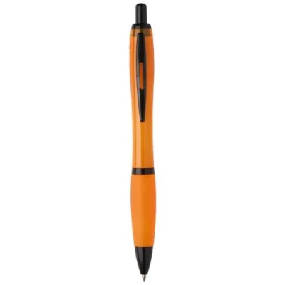 Stylo bille Nash en plastique recyclé avec garnitures noires (encre noire)