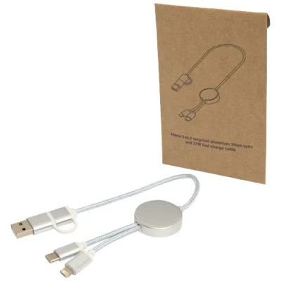 Câble 5 en 1 Alasia en aluminium et plastique recyclés de 30 cm pour la synchronisation des données et la charge rapide de 27