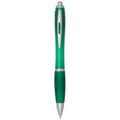 Stylo bille en plastique recyclé RCS avec corps et grip colorés (encre bleue) Nash