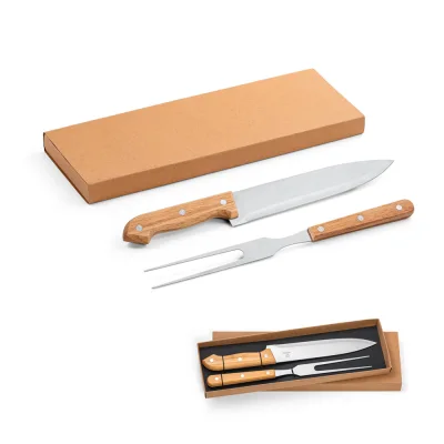 Salsa – Ensemble de 2 pièces pour barbecue en bambou et acier inoxydable