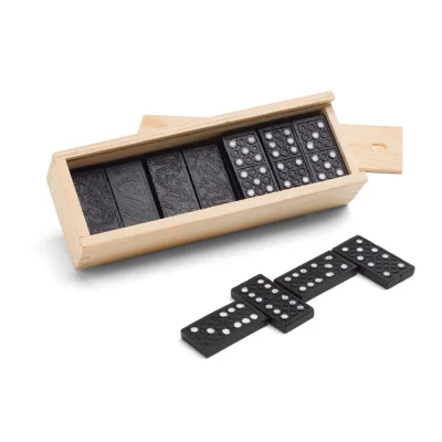 Miguel – Jeu de dominos dans une boîte en bois avec couvercle