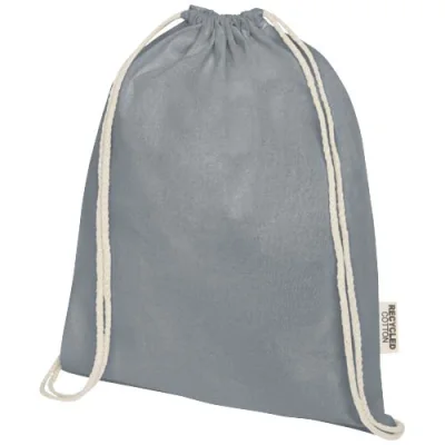 Sac avec cordon Oregon en coton recyclé 140 g/m² certifié GRS
