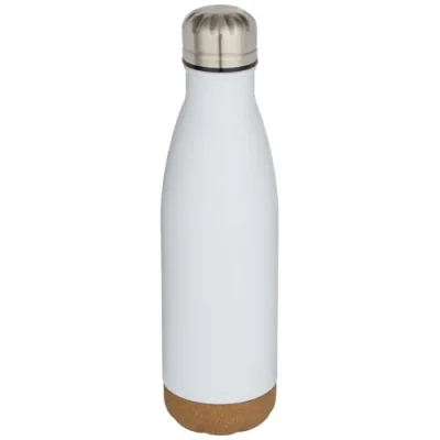 Bouteille d’eau Cove de 500 ml en acier inoxydable isolée sous vide et à double paroi avec détails en liège