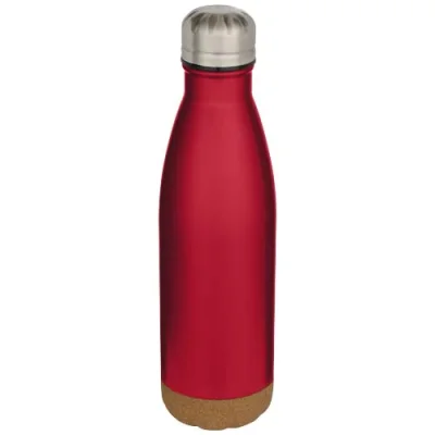 Bouteille d’eau Cove de 500 ml en acier inoxydable isolée sous vide et à double paroi avec détails en liège