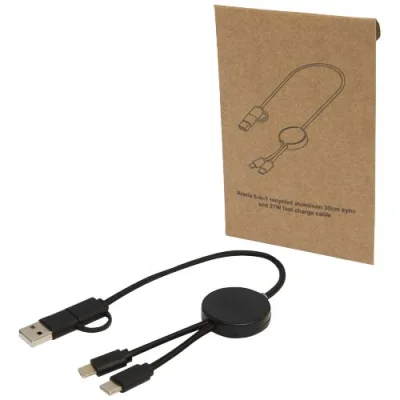 Câble 5 en 1 Citala en plastique recyclé de 30 cm pour la synchronisation des données et la charge rapide de 27 W