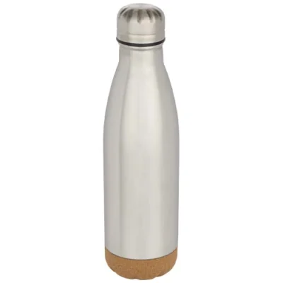 Bouteille d’eau Cove de 500 ml en acier inoxydable isolée sous vide et à double paroi avec détails en liège