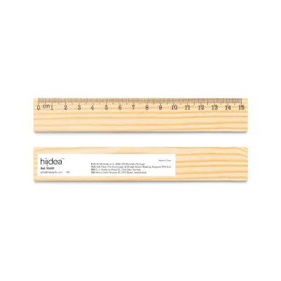 Wesley 15 – Règle en bois de pin avec échelle graduée de 15 cm