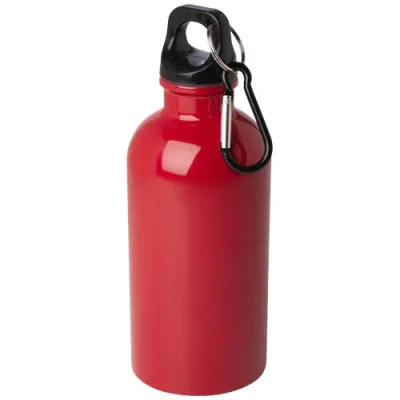 Bouteille d'eau Oregon de 400 ml simple paroi en acier recyclé certifié RCS avec mousqueton