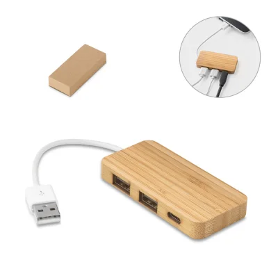 Moser – HUB avec 2 ports USB-A et 1 USB-C en bambou