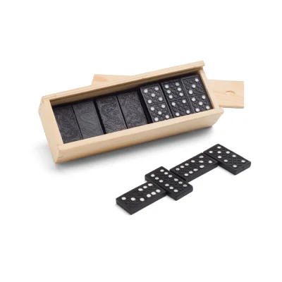 Miguel – Jeu de dominos dans une boîte en bois avec couvercle