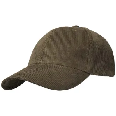 Casquette 6 panneaux de 280 g/m² Hutton en velours côtelé recyclé