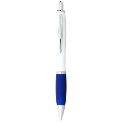 Stylo bille avec corps blanc et grip coloré Nash (encre bleue)
