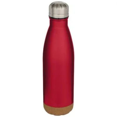 Bouteille d’eau Cove de 500 ml en acier inoxydable isolée sous vide et à double paroi avec détails en liège