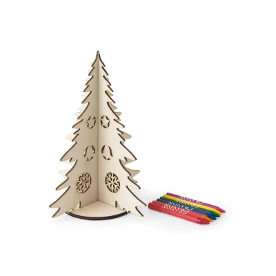 Pinery – Arbre de Noël en bois pliable à colorier