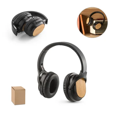 Gould – Casque sans fil pliable avec autonomie de 4 heures en bambou et ABS