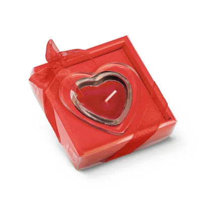Sweet – Bougie en forme de coeur et base en verre