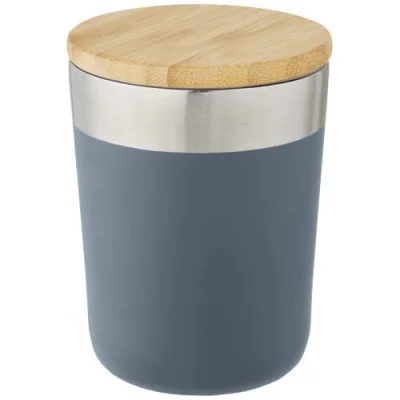 Gobelet Lagan de 330 ml en acier inoxydable avec isolation par le vide et couche de cuivre, avec couvercle en bambou