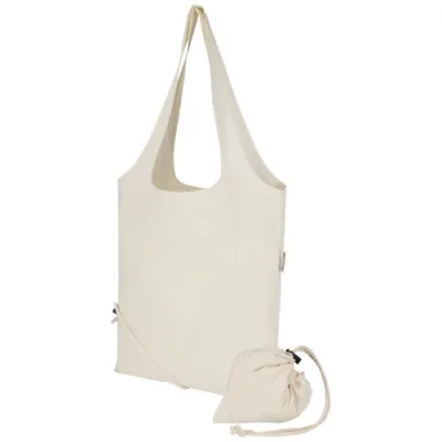 Sac fourre-tout pliable en coton recyclé GRS « Madras Blend » 140 g/m², 7 L