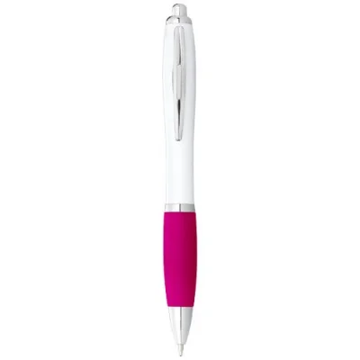 Stylo bille avec corps blanc et grip coloré Nash (encre noire)