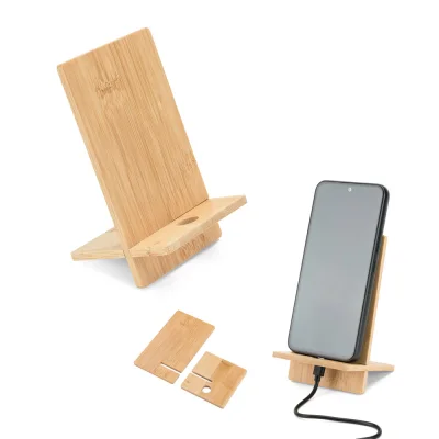Galen – Support de téléphone portable en bambou, détachable en deux parties