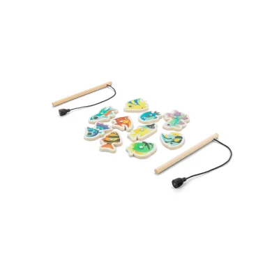 Fishy – Jeu de pêche composé de 10 poissons en bois, idéal pour les enfants