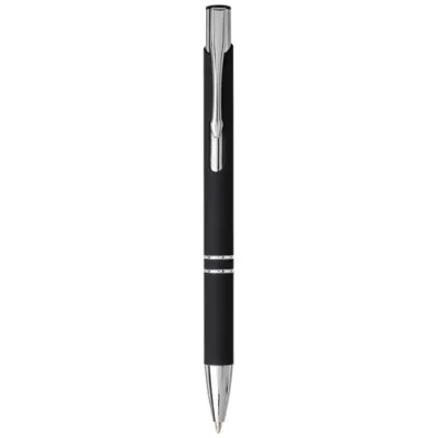 Stylo bille rétractable doux au toucher Moneta (encre noire)