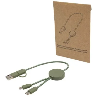 Câble 5 en 1 Citala en plastique recyclé de 30 cm pour la synchronisation des données et la charge rapide de 27 W