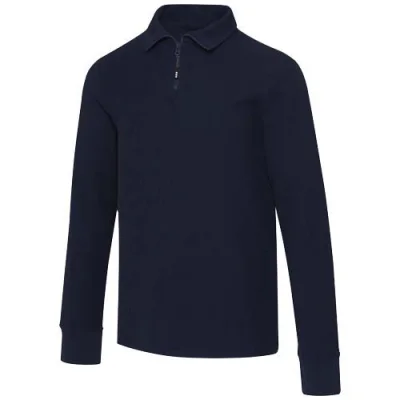 Polo unisexe de 245 g/m² Apollo à manches longues et demi fermeture éclair