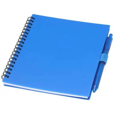 Ensemble carnet à couverture souple en plastique recyclé et stylo bille (encre bleue) Niove