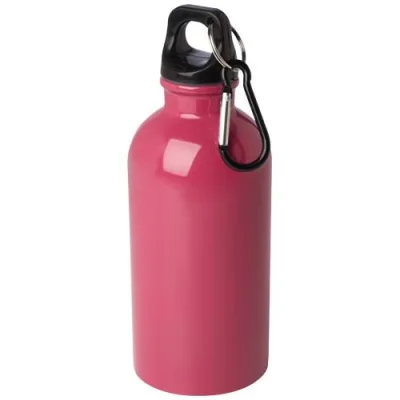 Bouteille d'eau Oregon de 400 ml simple paroi en acier recyclé certifié RCS avec mousqueton