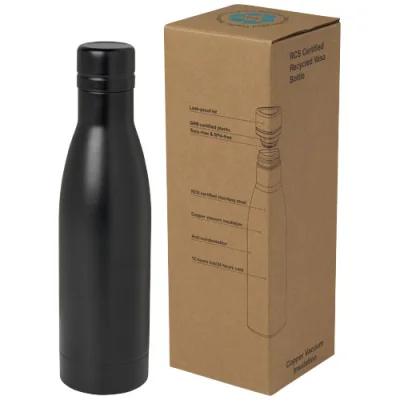 Bouteille isotherme Vasa en acier inoxydable recyclé certifié RCS de 500 ml avec isolation par le vide et couche de cuivre