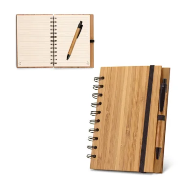 Dickens A5 – Bloc notes à spirales en bambou A5 avec papier 100% recyclé