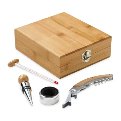 Cabernet – Set à vin en bambou, acier inoxydable, verre et ABS