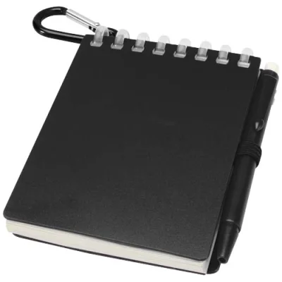 Ensemble carnet souple d’extérieur recyclé et stylo bille (encre noire) Lig Mini
