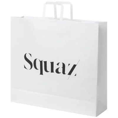 Sac en papier Kraft 90-100 g/m² avec poignées plates, 49,5 x 14 x 44 cm