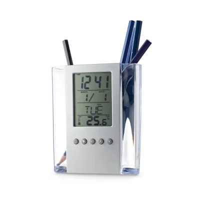 Edem – Horloge de bureau numérique multifonctionnelle avec porte-stylos